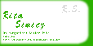 rita simicz business card